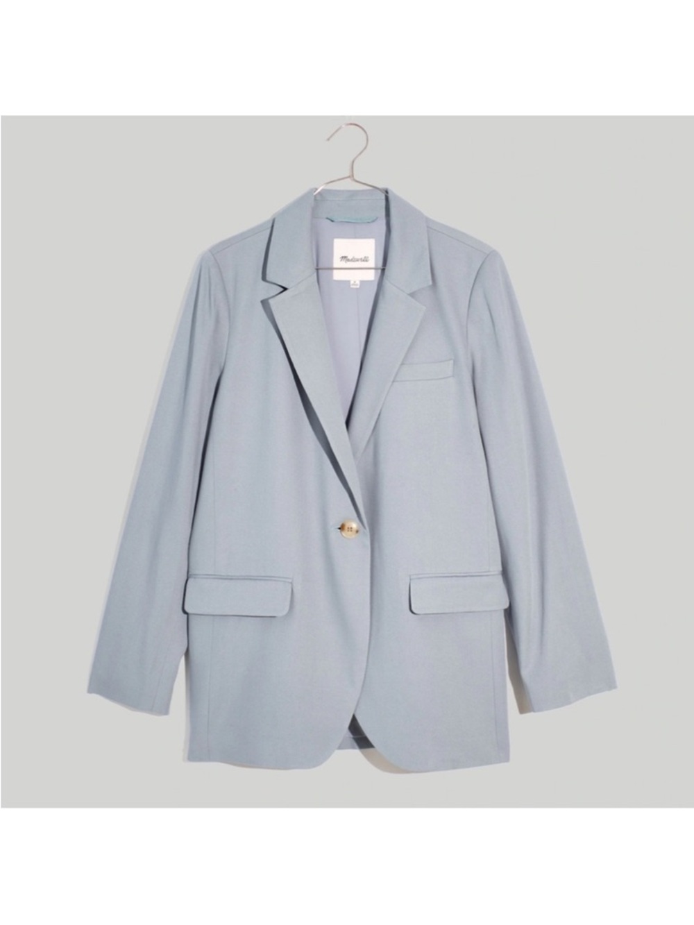 Madewell The Plus Larsen Blazer in Drapeweave In Overcast Size 2X NWT - Picture 4 of 10